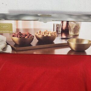 Kohl's St. Nicholas Square Shine Bright Old Gold 4-Piece Condiment Serving Set